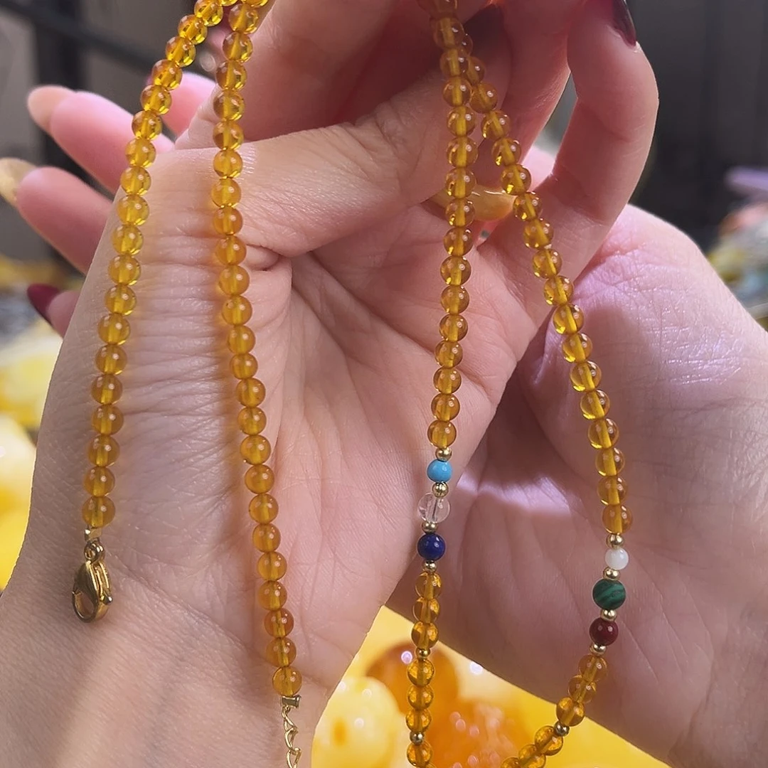 裸石琥珀未镶嵌❤️****金珀项链