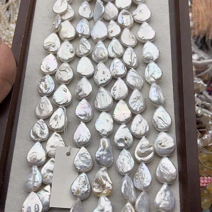 玛瑙/玉髓未镶嵌珠宝半成品一条15mm左右水滴巴洛克珍珠