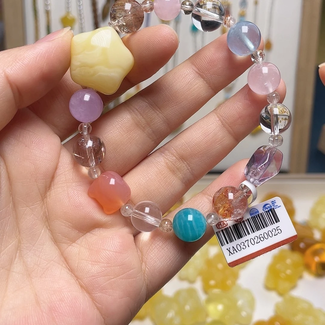 琥珀未镶嵌裸石手串