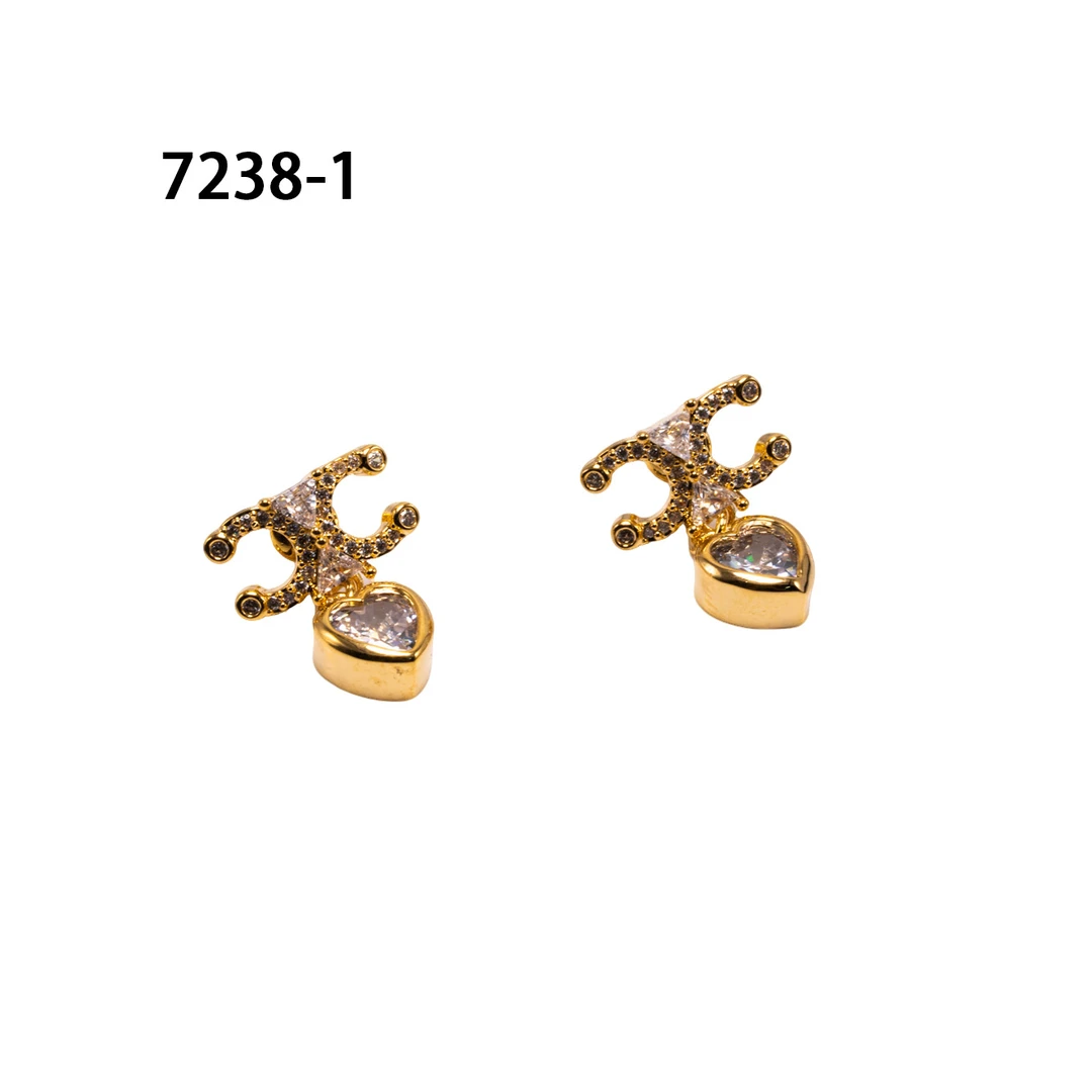 铜合金耳饰 气质小众设计高级感耳钉耳饰~7238-1