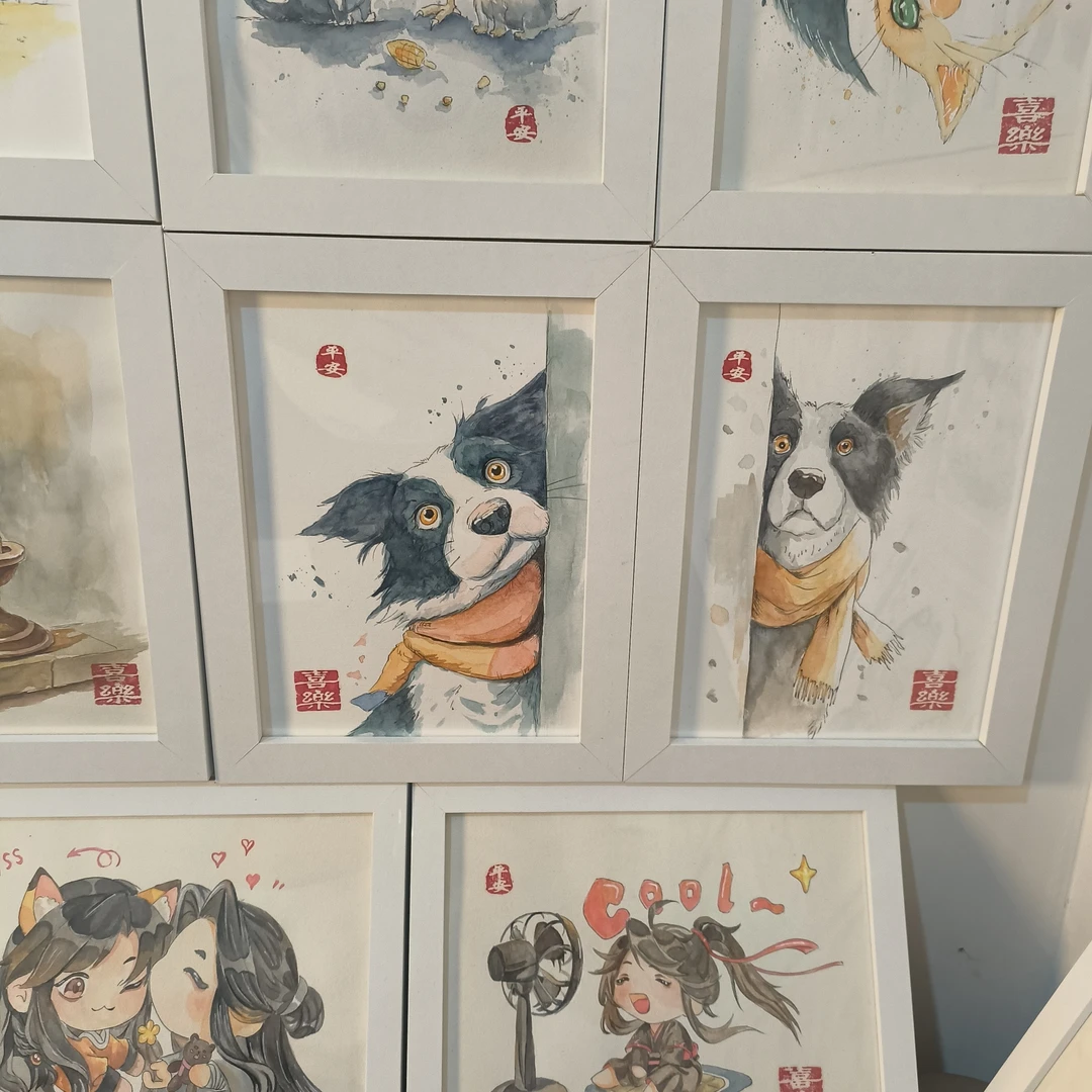 水彩小画，现代装饰，可挂可摆台，可定制。