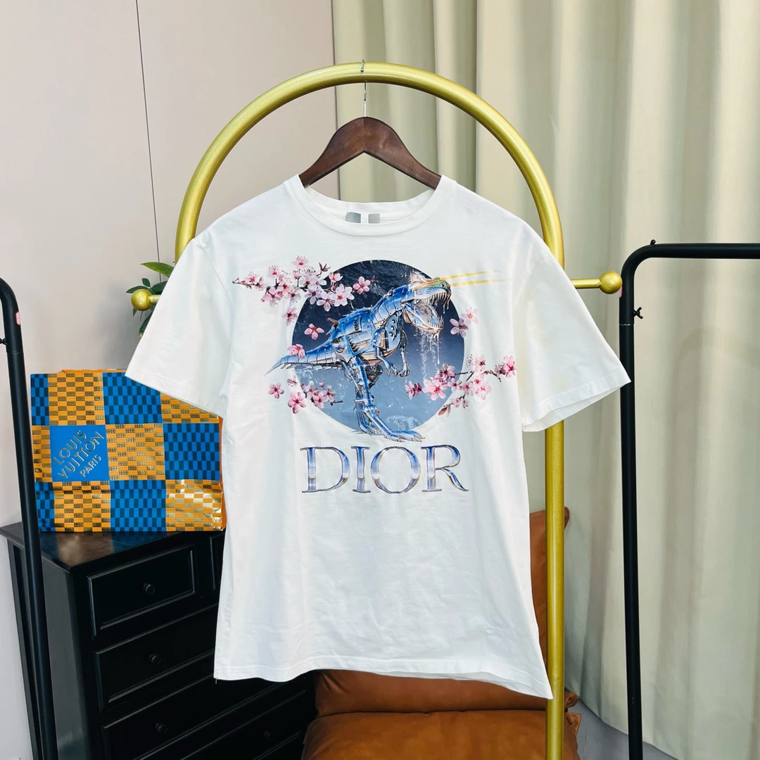 90新 DIOR/迪奥 白色空山基联名短袖 xs码 有污渍印花开裂