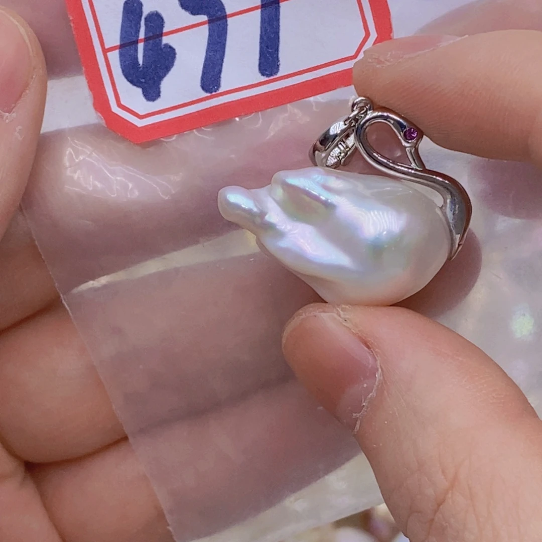 淡水珍珠银S925镶嵌颈饰