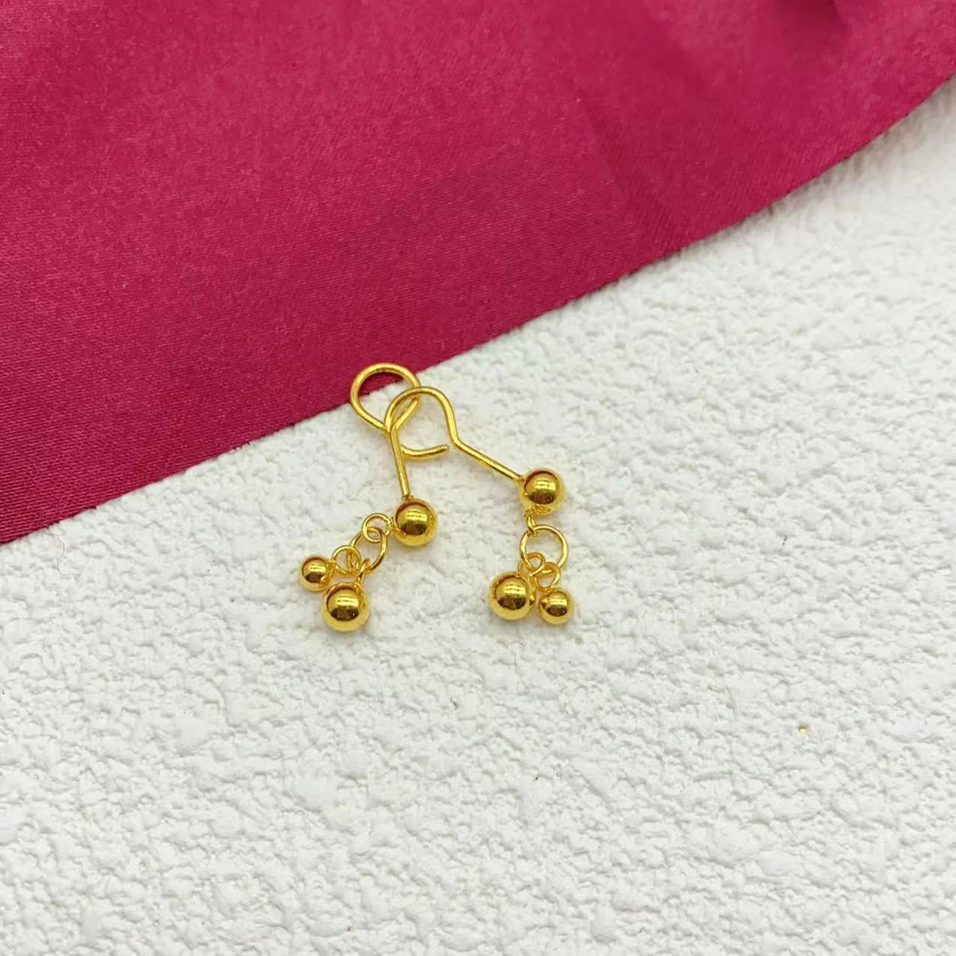 【木韵阁】足金999 黄金5G球球光珠耳钩时尚百搭耳钉 2.25 2.23