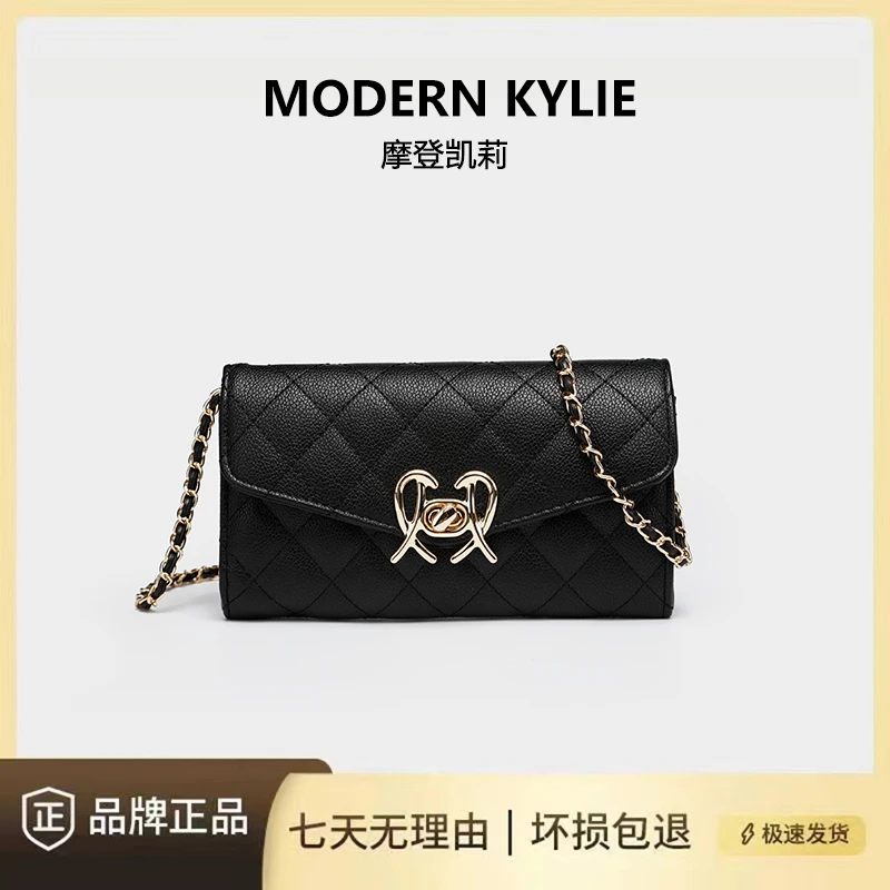 小香风手机包2024时尚韩版气质百搭小包链条包单肩斜挎信D002