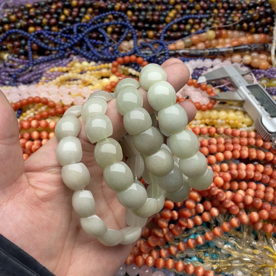 玛瑙/玉髓珠宝半成品未镶嵌一条装15mm+天山翠手牌