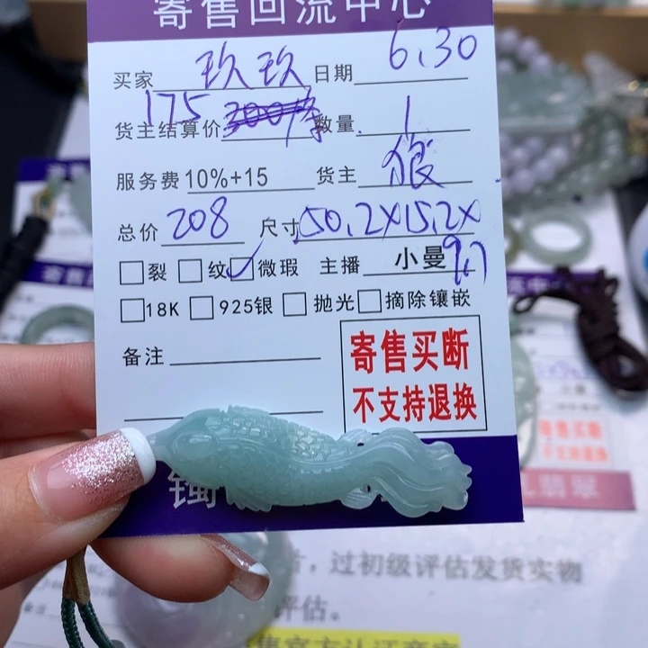 翡翠未镶嵌颈饰玖*～