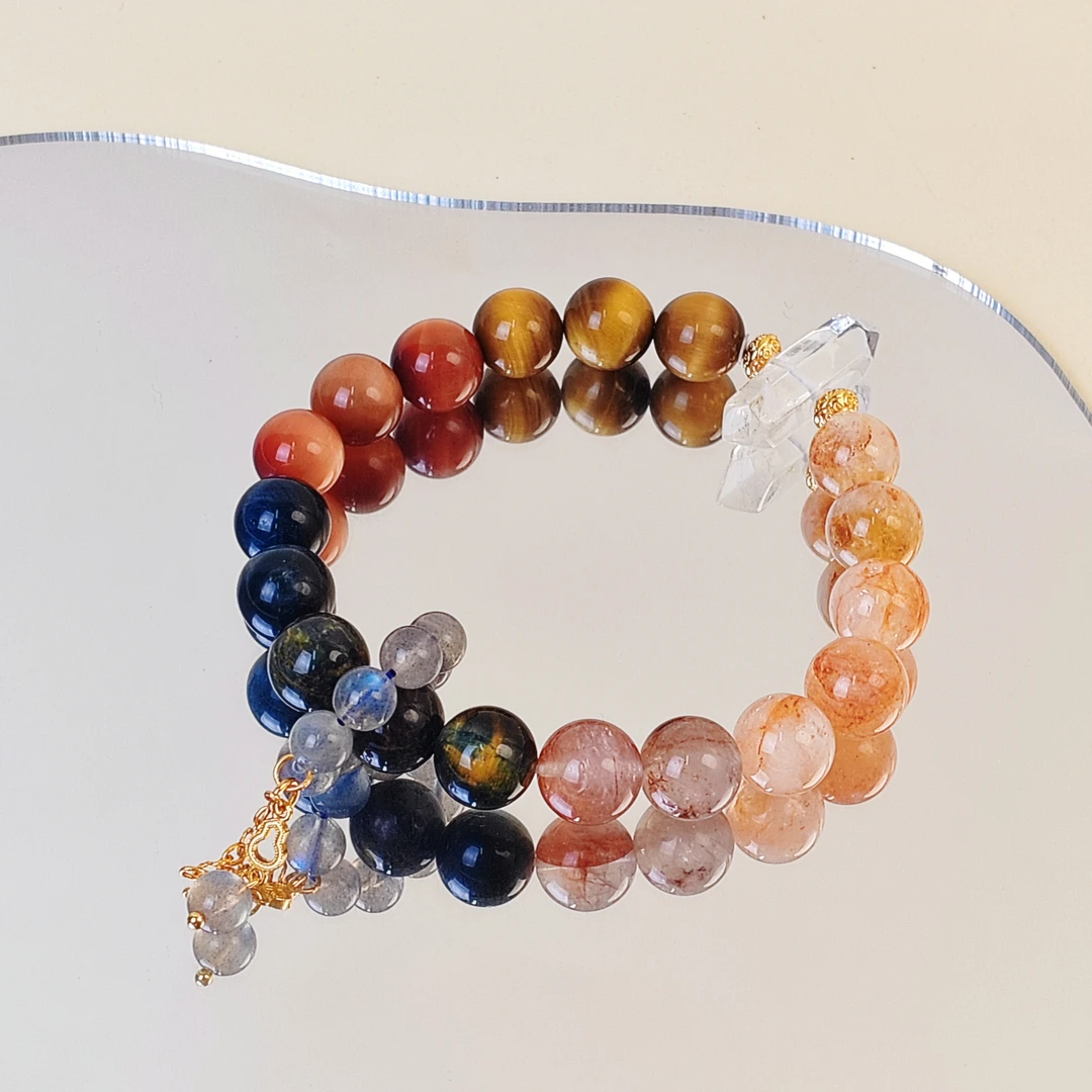 【梦境巡游】蜂蜜奶盖水晶虎眼石单圈手串