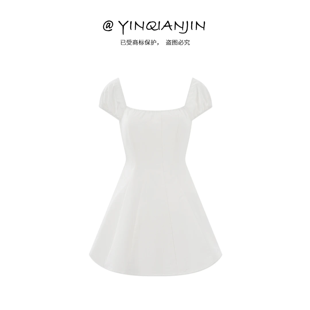 *尹千金*【韩综小白花】100棉手作立裁款美不自知收腰连衣裙Q257042