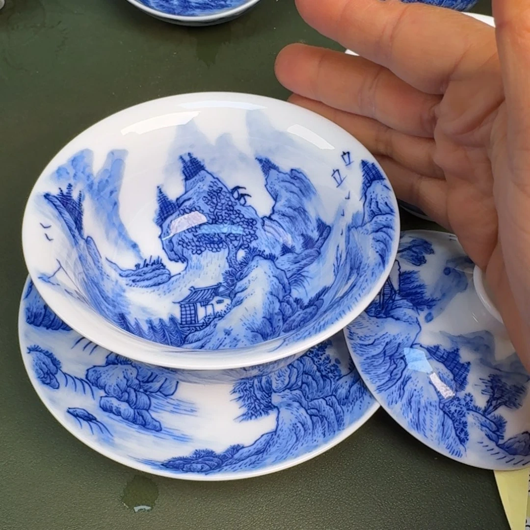 瓷景德镇纯手绘茶具圆圆246