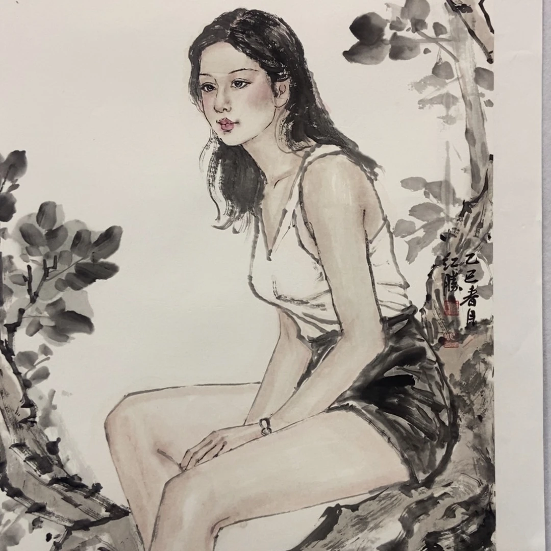 觀***濤国画墨鱼精品墨鱼精品