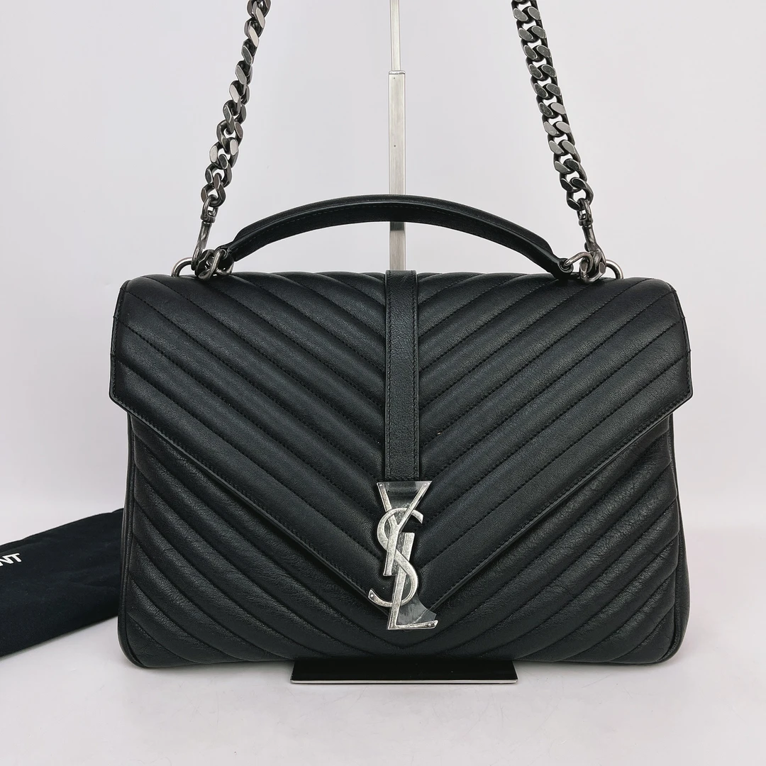 95新 YSL/圣罗兰 圣罗兰黑色手提包底32 J819
