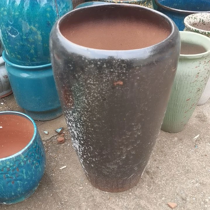 红陶口19高37瑕疵口裂