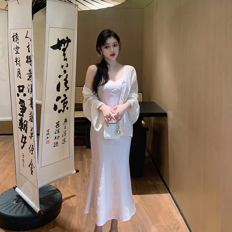 林关关  紫菀季夏 新中式提花缎面开衫54251