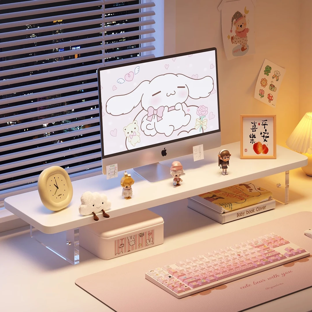 电脑增高架屏幕增高架亚克力悬浮垫高底座办公桌置物架桌面收纳架