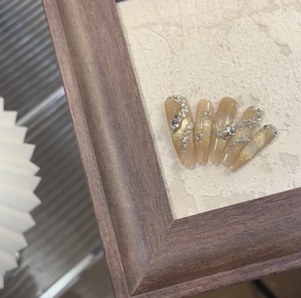 【金蛇】动感蕾丝手绘款/穿戴甲气质手工蓝色