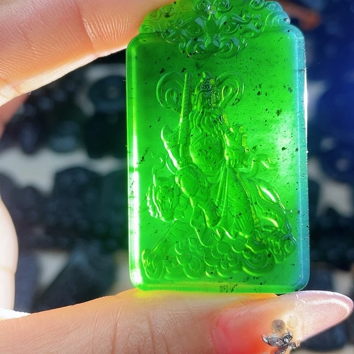 蛇纹石玉未镶嵌挂件泰山玉赵公明