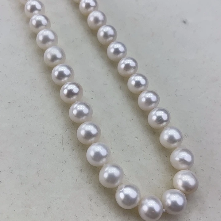 淡水珍珠颈饰银S925镶嵌卡9➕极光冷白