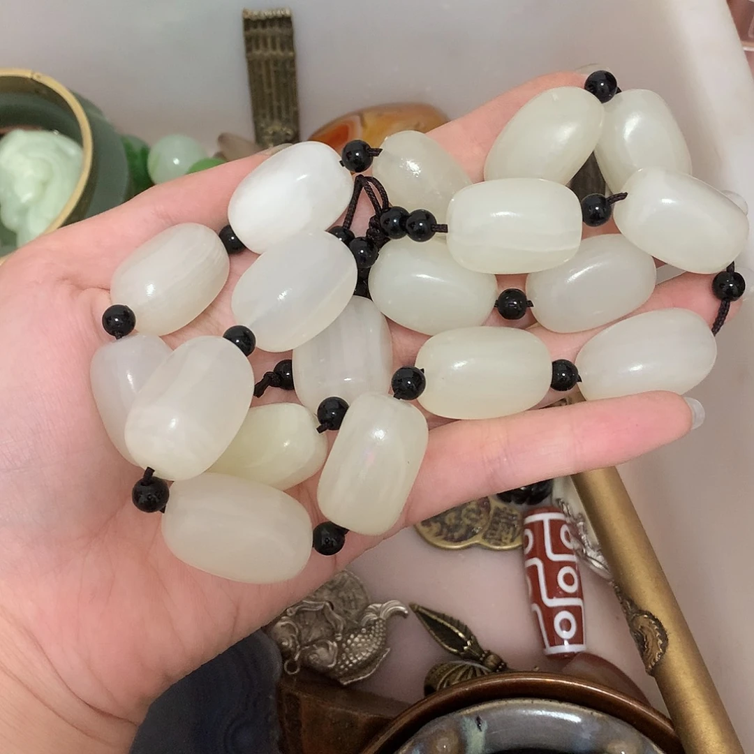 玛瑙/玉髓颈饰合金波*