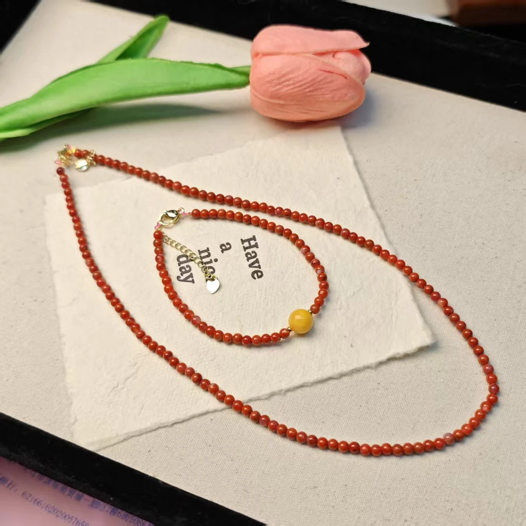 《红豆生南国》南红手链+项链蜜蜡路路通3-8(多样发其一) XF29