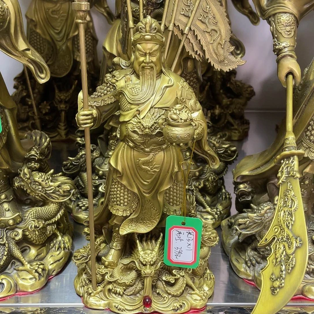 黄铜黄铜关公送二个小葫芦