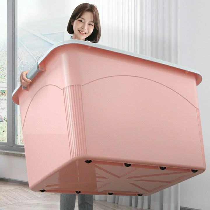 pp塑料搬家大号收纳箱儿童玩具储物箱宿舍被子衣服防尘带盖收纳盒