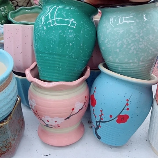 多肉绿植陶瓷花盆9.9包邮，有空