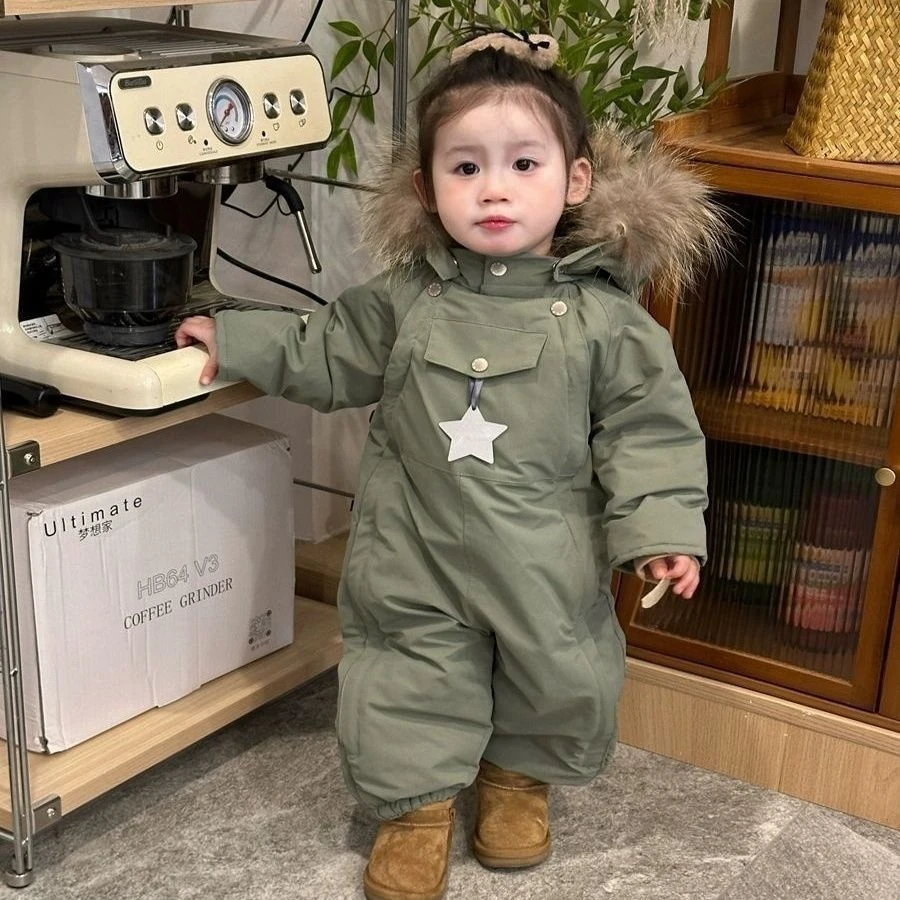 婴幼儿童宝宝滑雪服男女童服棉袄新生儿爬连体衣儿童滑雪服1到3岁