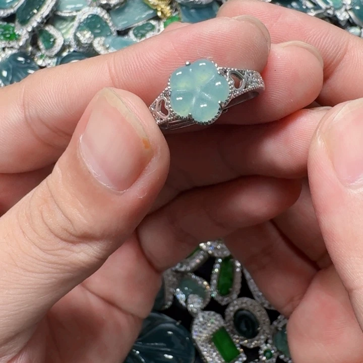 翡翠未镶嵌颈饰天然A货翡翠放漏