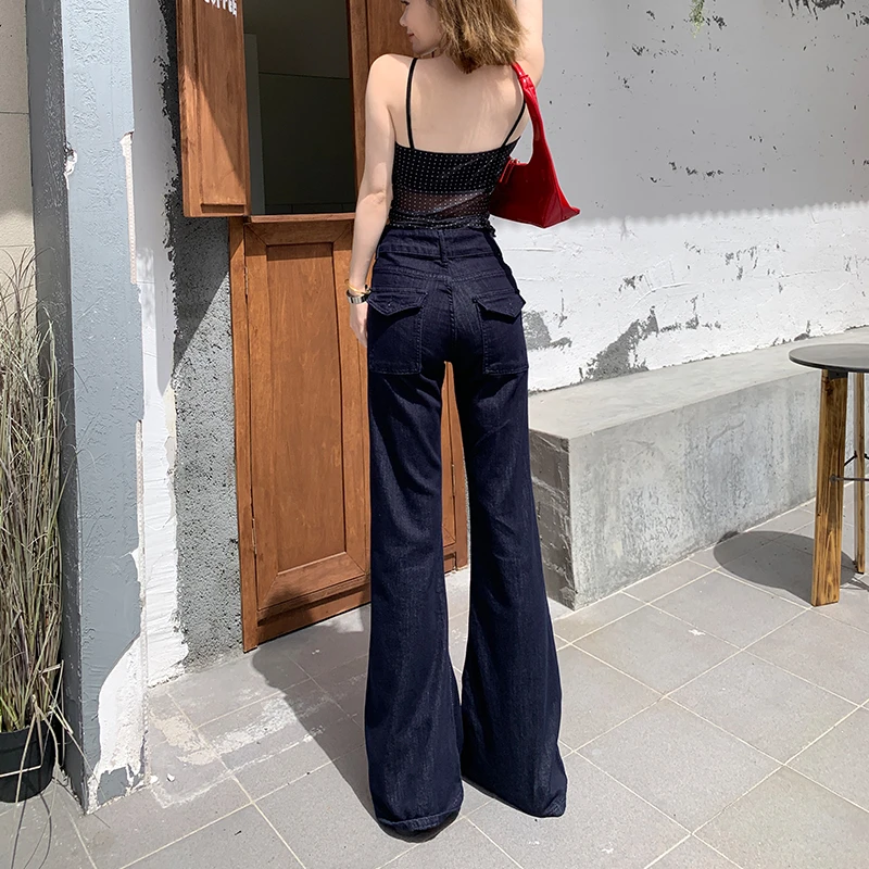 莱赛尔微喇牛仔裤女夏季薄款爆款2025新款美式高腰显瘦马蹄喇叭裤