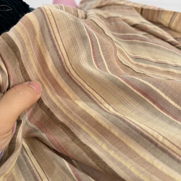 11 经典永不过时的色织条纹苎麻棉面料3米价 柔软透气不扎