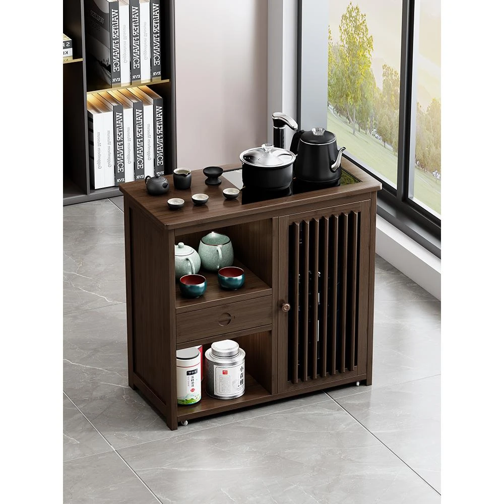 移动茶台小茶桌家用中式茶水柜茶车带轮茶几功夫茶具套装烧水一体