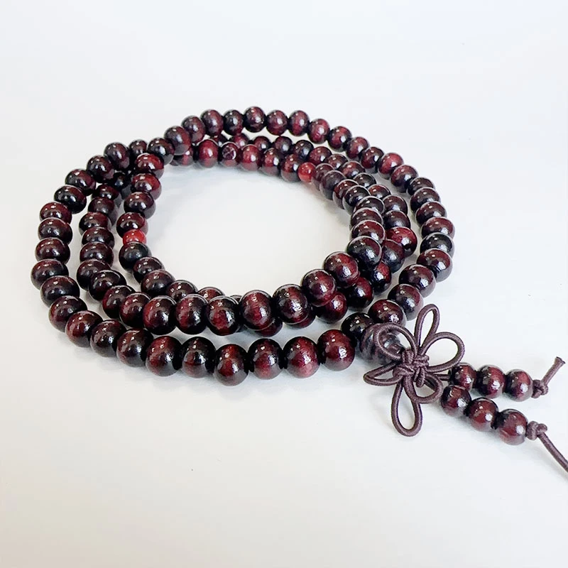 A010小叶紫檀黑檀108念珠手串无礼盒