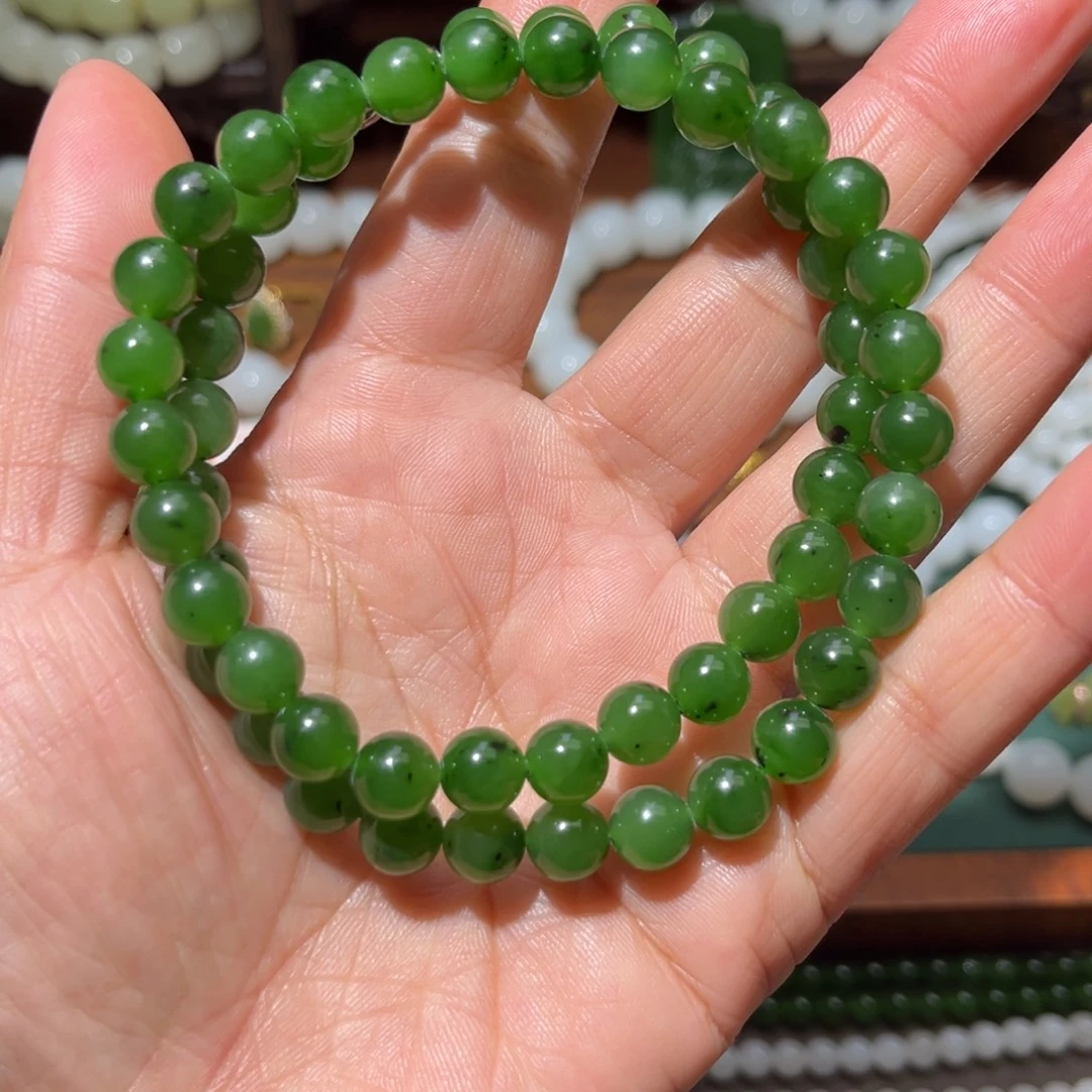 和田玉未镶嵌手链碧玉卡8