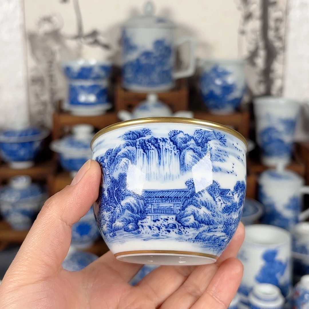 杯福**门青花瓷器手绘作品杯