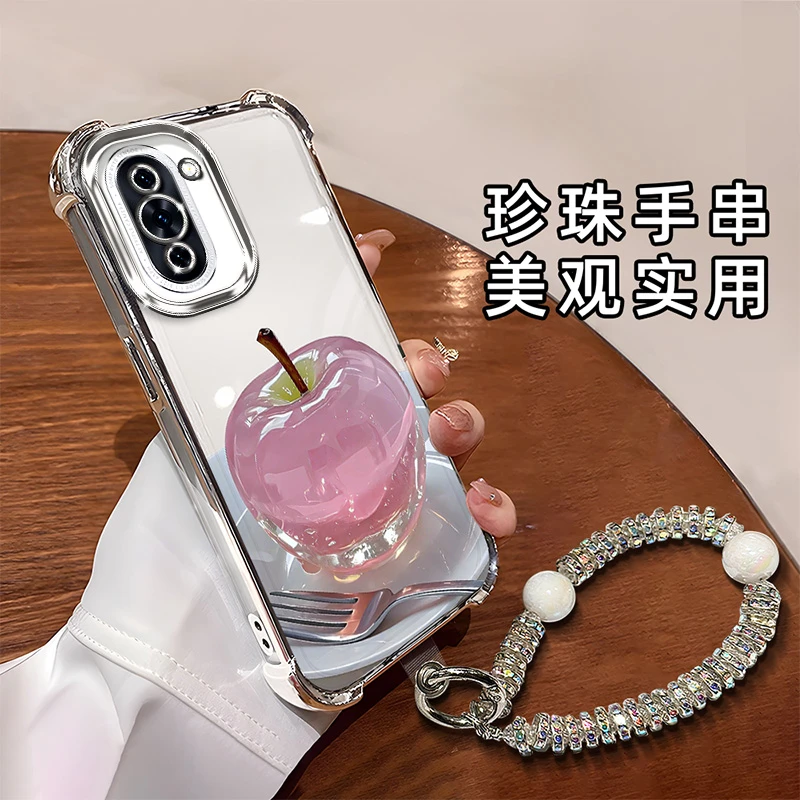 适用于【华为】Nova10时尚创意水晶苹果全包电镀四角防摔手机壳女