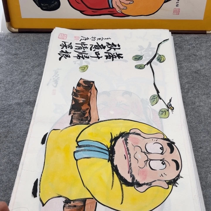 国画手绘禅意画一物一拍