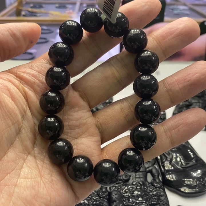 翡翠未镶嵌颈饰墨翠卡12左右手串