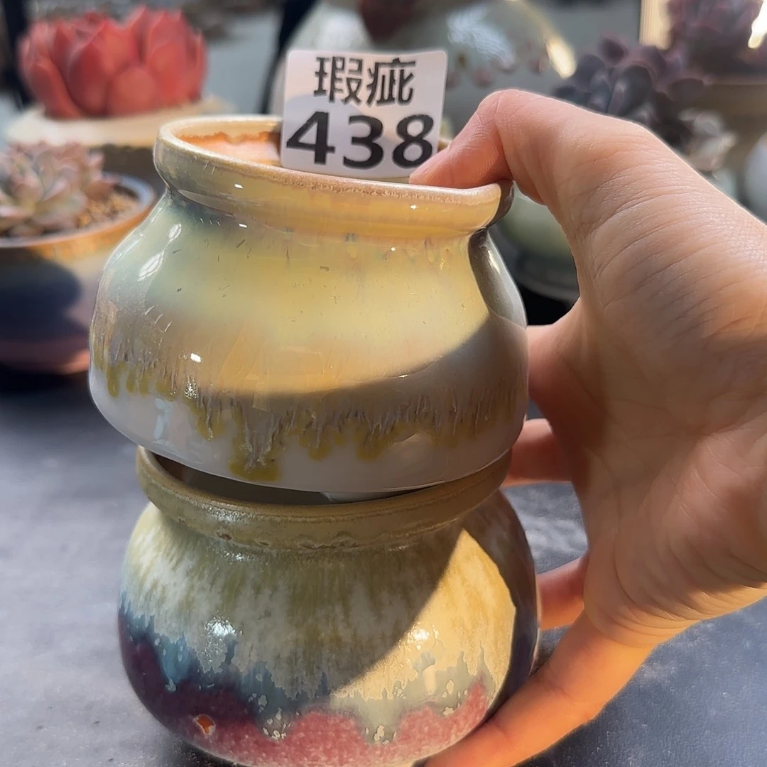 瓷片泥泥多肉花盆438
