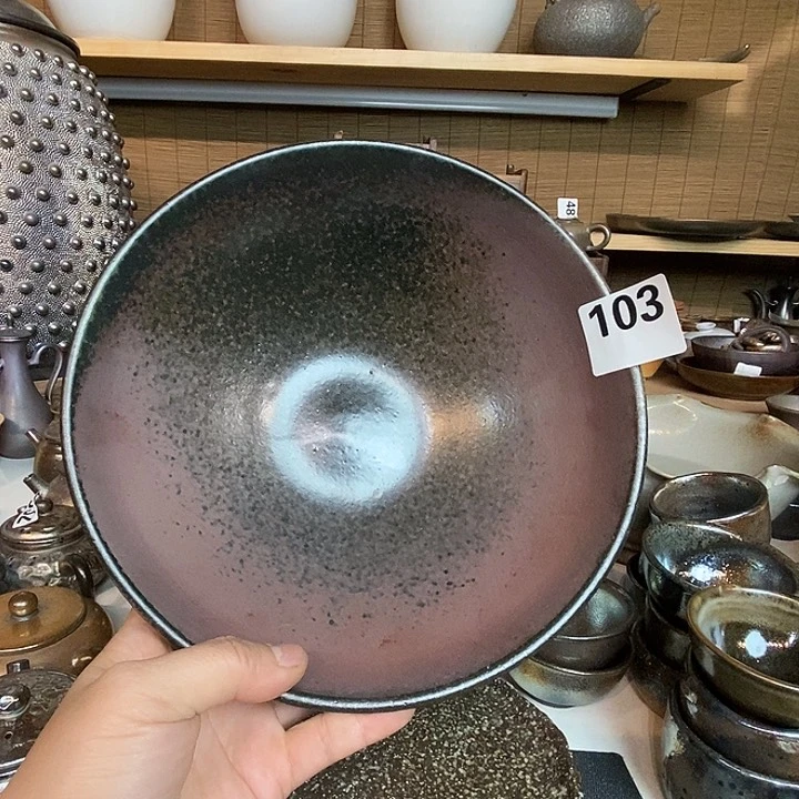 高温柴烧陶泥汤碗