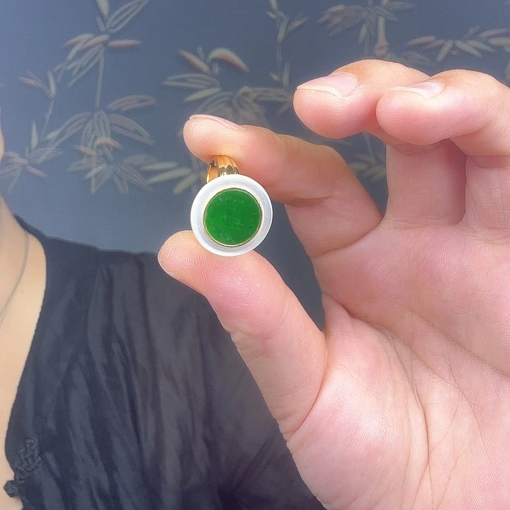 号***子翡翠戒指银S925镶嵌