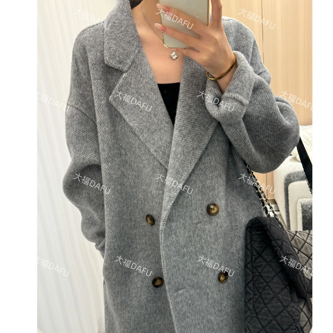 【继承者】肌理感羊毛大衣冬季四粒扣毛感双面呢羊毛大衣