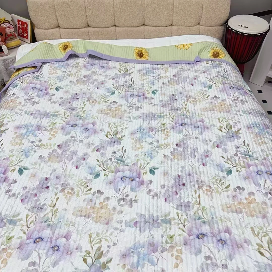 双面可用莱赛尔天丝面料床盖