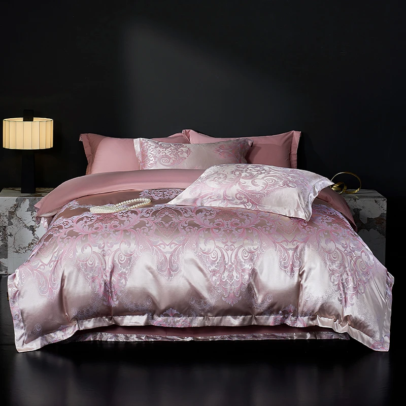 新爱莲说提花轻奢亲肤贡缎提花四件套小富婆款重工艺松弛感