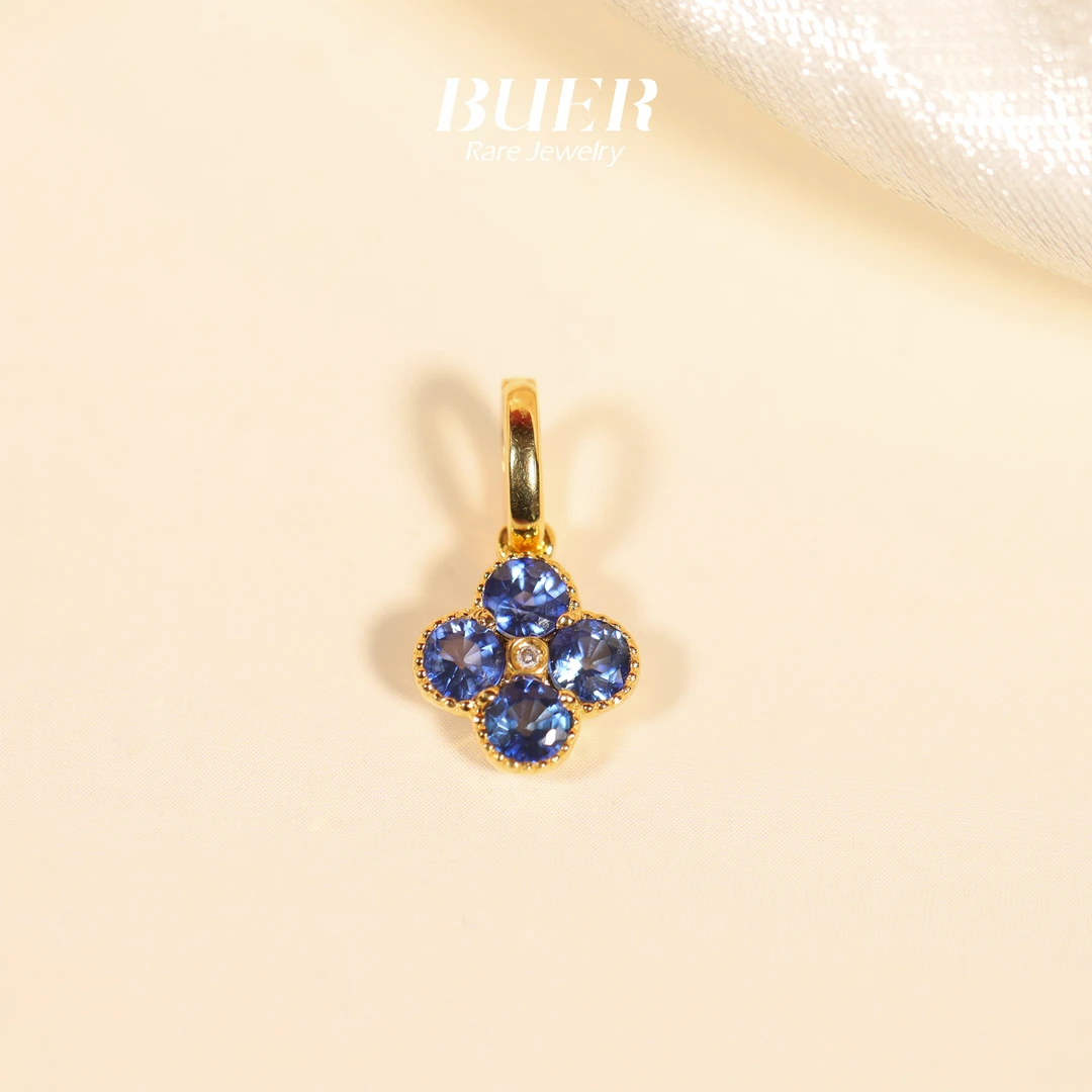 【不二】蓝宝石18k金小吊坠