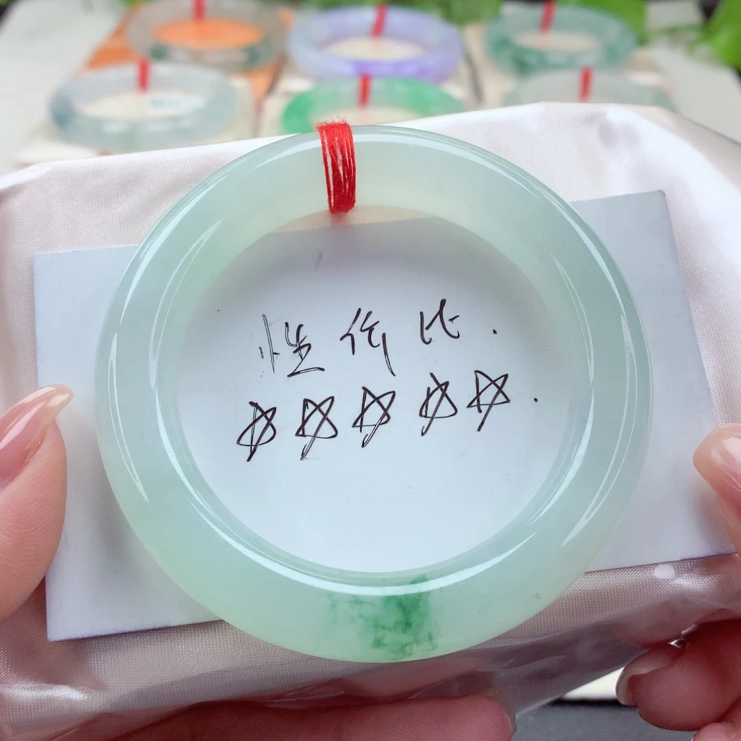 未镶嵌手镯（圆镯）翡翠53.8 胖圆双11+ 小柒