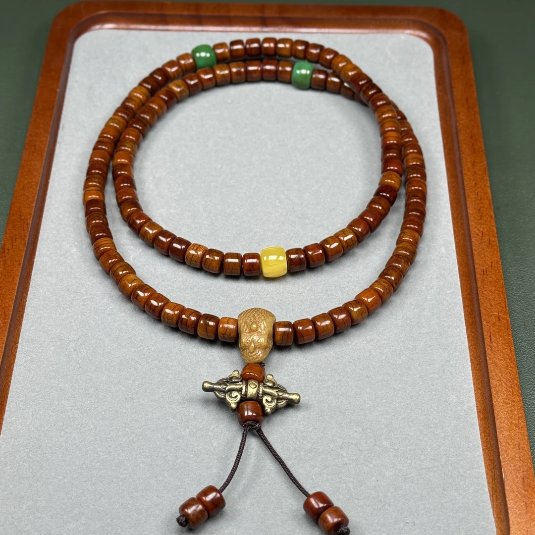 藏式精美骨制108粒项链