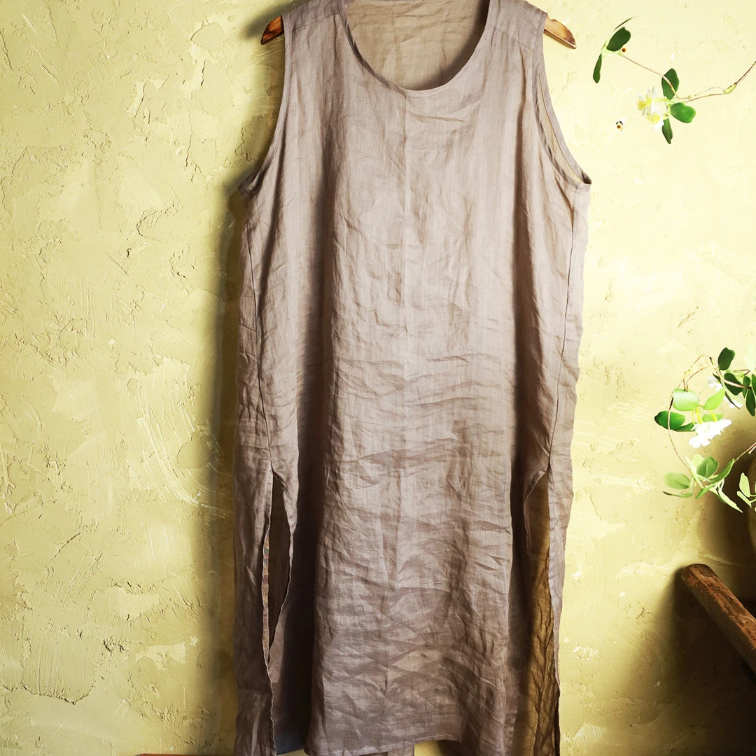 《为物》的作拙朴花私订复古夏款长背心0180物【青衫】