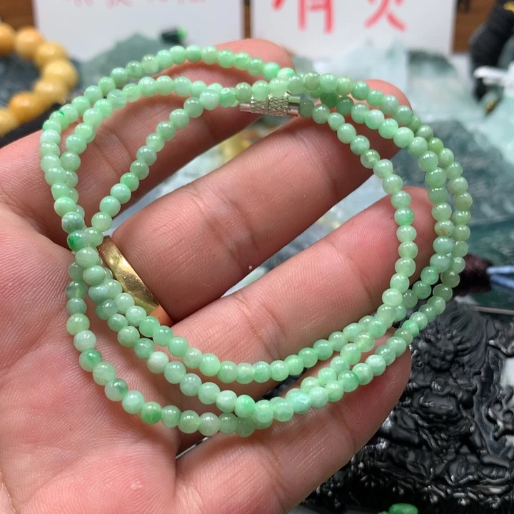 翡翠颈饰未镶嵌保真天然a货翡翠