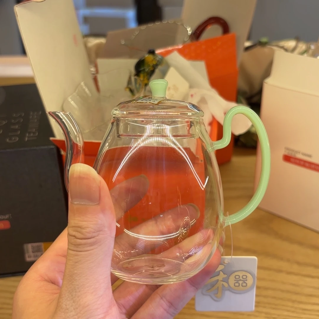 玻璃禾器灵雀壶浅玉
